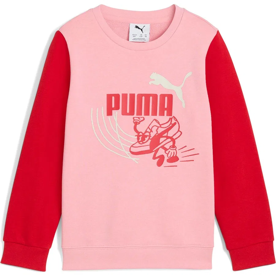 Детский свитшот с длинным рукавом Little Runners Crew Puma, Бежево-синий — фото 4
