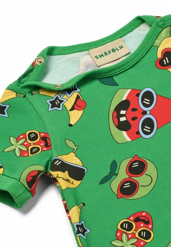 Комбинезон с фруктовым принтом Kortærmet med frugt - jumpsuit Smafolk, green, зеленый — фото 4