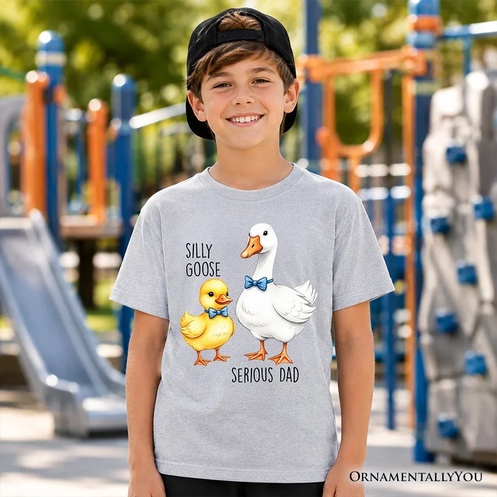 Детская футболка с принтом Silly Goose Serious Dad Tie OrnamentallyYou, White — фото 2