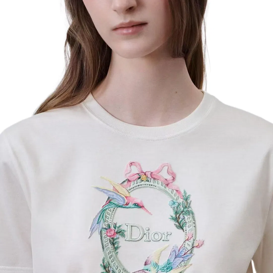 Женская футболка с круглым вырезом Amour, DIOR, White — фото 4
