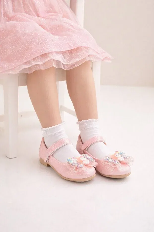 Детские балетки для девочек с принтом Minibonito, Pink