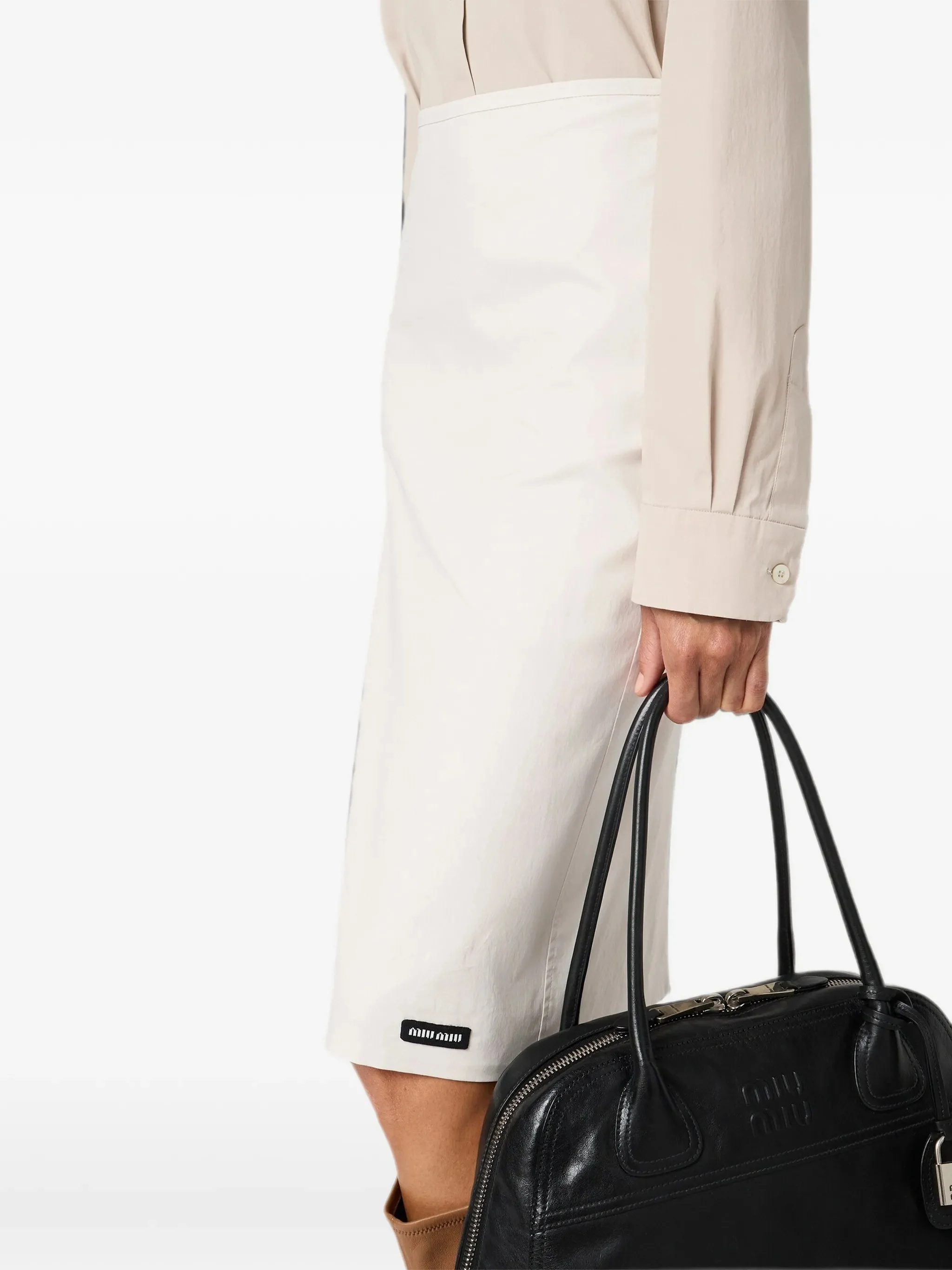 Юбка Miu Miu Stretch Poplin, белый — фото 3