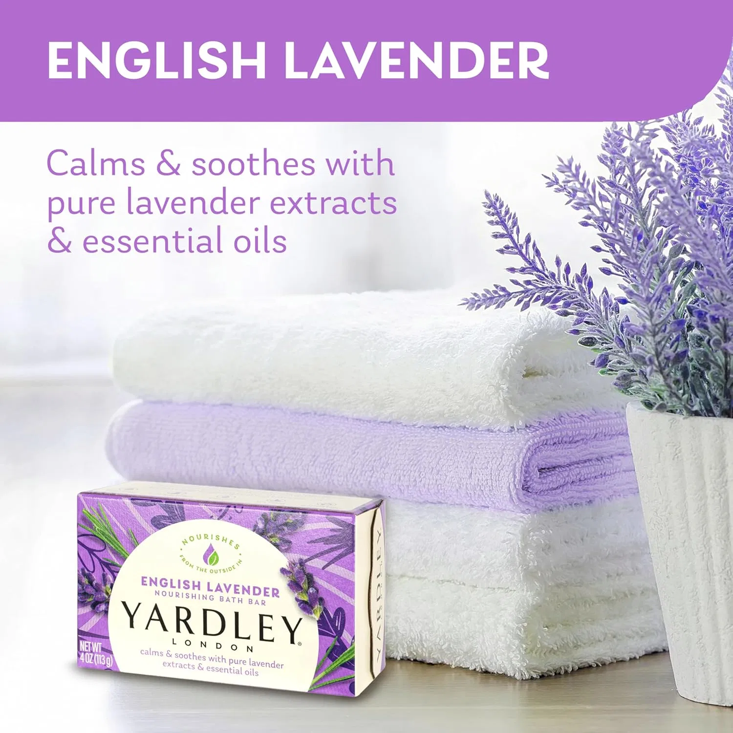 Мыло туалетное твердое, YARDLEY LONDON, 2 шт, 251 мл, Английская Лаванда — фото 3