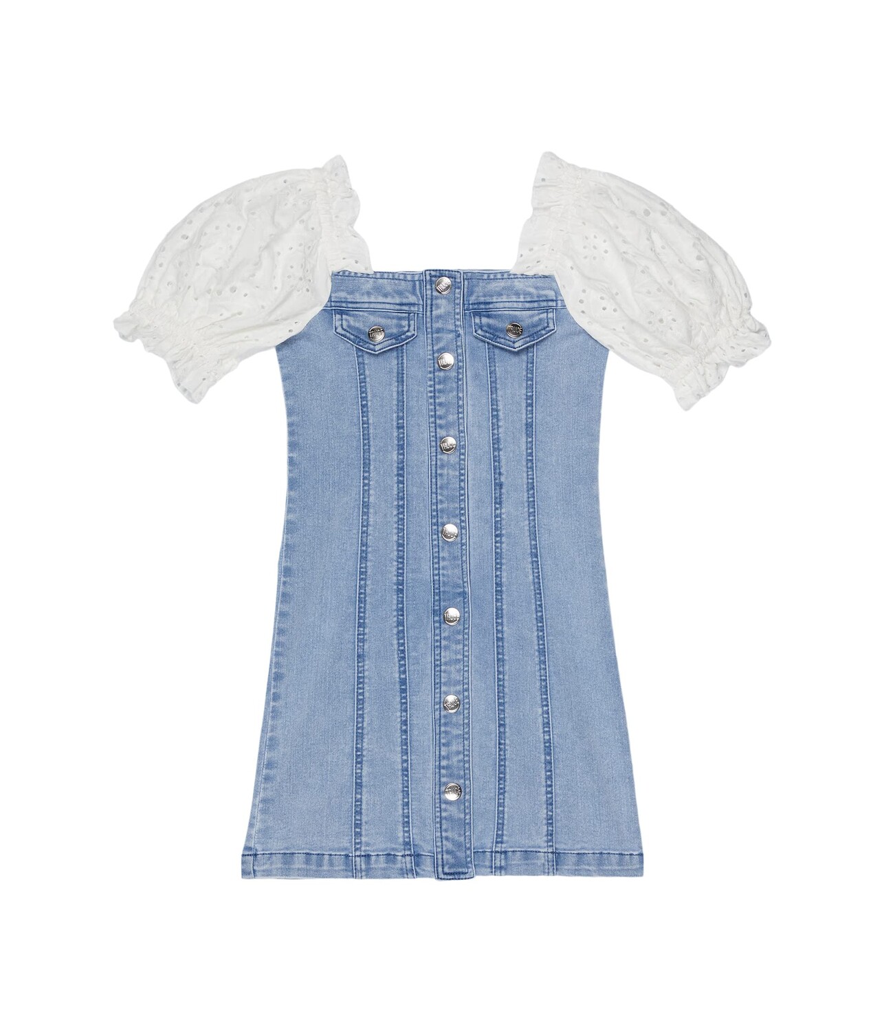 

Платье TRUCE, Button Front Denim Eyelet Sleeve Dress