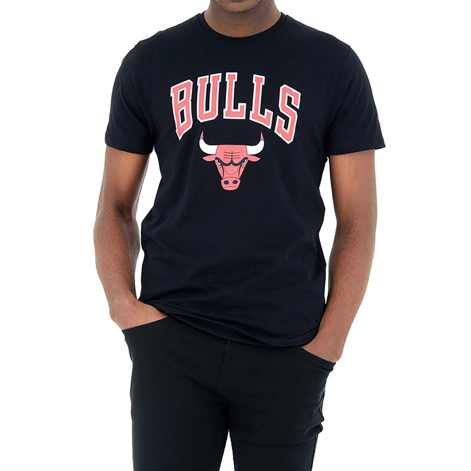 

Баскетбольная футболка с короткими рукавами NBA Chicago Bulls хлопок женская/мужская черная NEW ERA