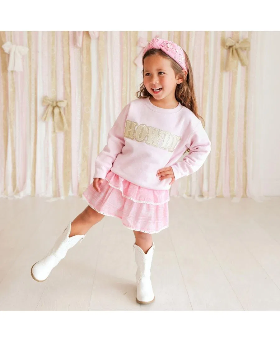 Детский свитшот Howdy Patch Western Sweet Wink, Ballet Pink — фото 4