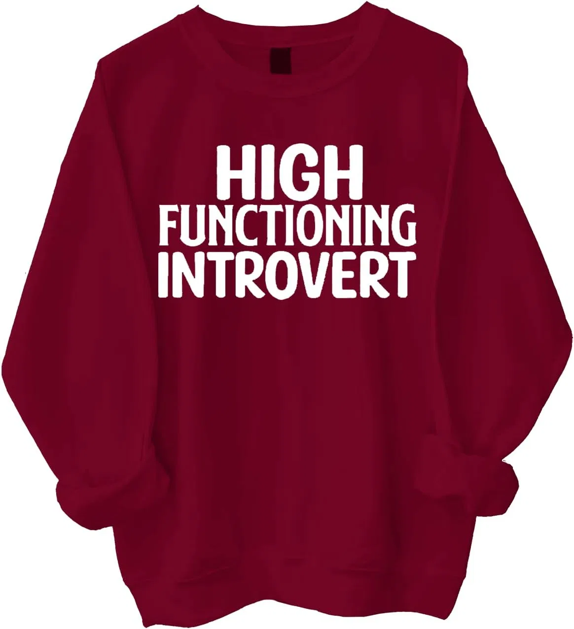 Мужской свитшот с принтом High Functioning Introvert, бордовый