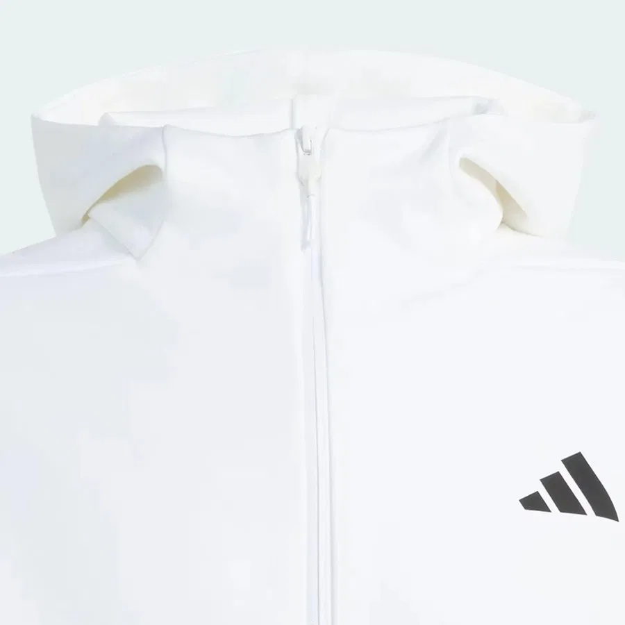 Свитшот мужской с капюшоном и полной застежкой-молнией Z.N.E. Full Zip adidas, Белый — фото 4