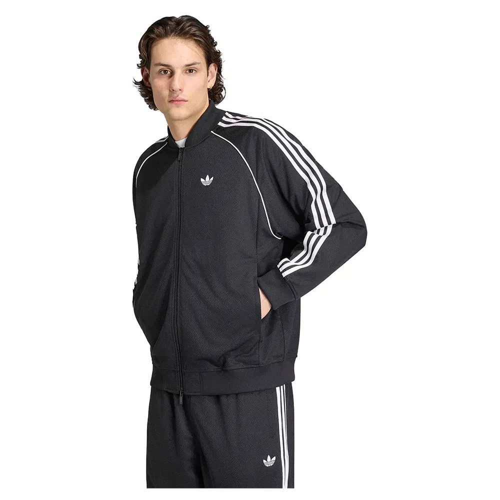 Худи на молнии Adicolor Classics Mesh Adidas Originals, черный