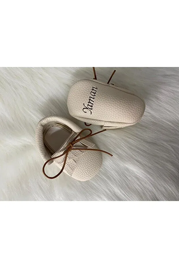 Детские мокасины для мальчиков из эко-кожи Betülün Diktikleri, Beige