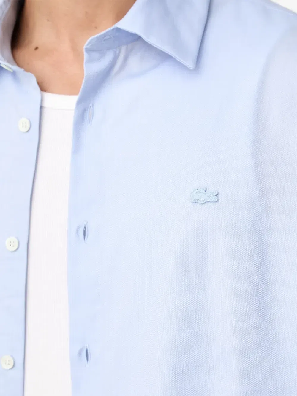 Хлопковая рубашка Lacoste, синий — фото 4