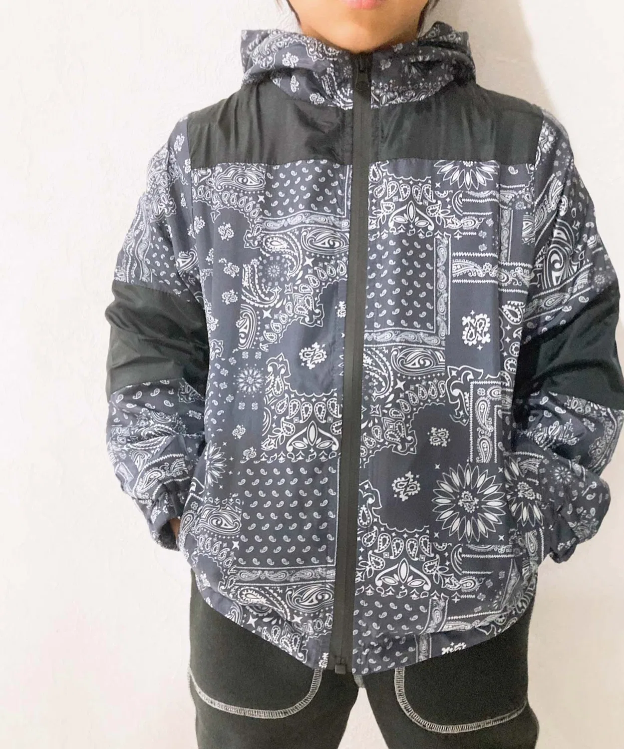Детская куртка-парка с принтом пейсли, модель 943-04 ZI-ON, Charcoal Grey