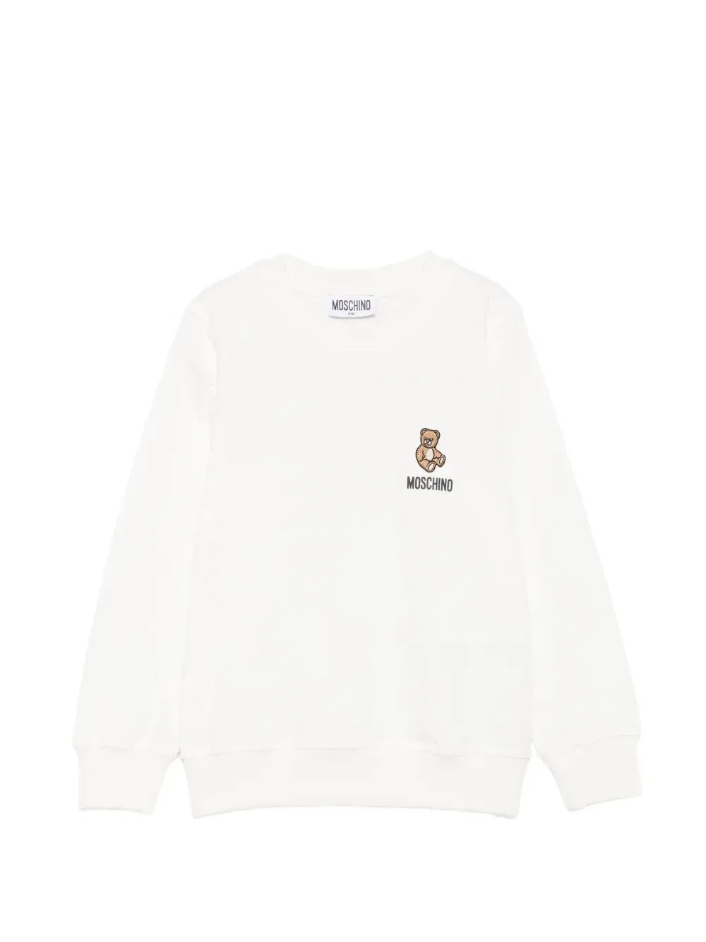 Свитшот с логотипом в виде медвежонка Moschino Kids, бежевый