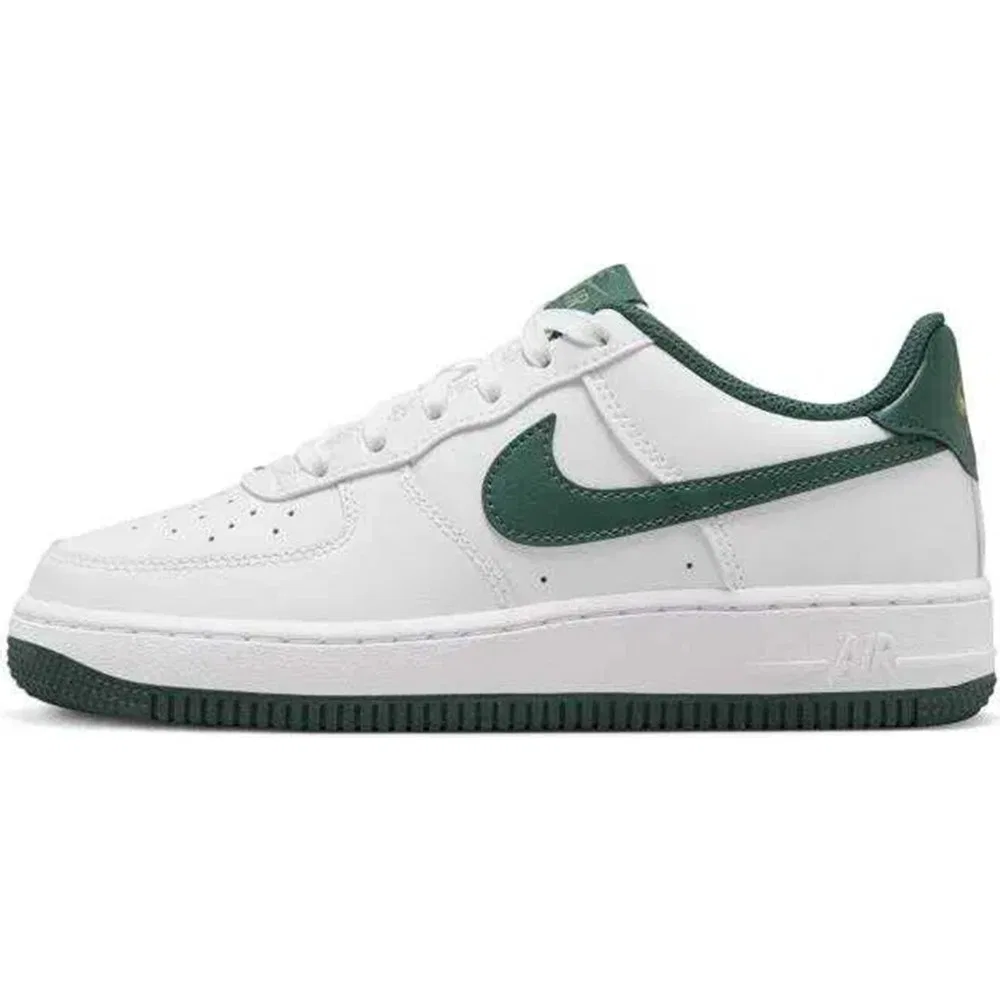 Детские кроссовки кожаные с логотипом Swoosh Air Force 1 GS Nike, White Green — фото 2