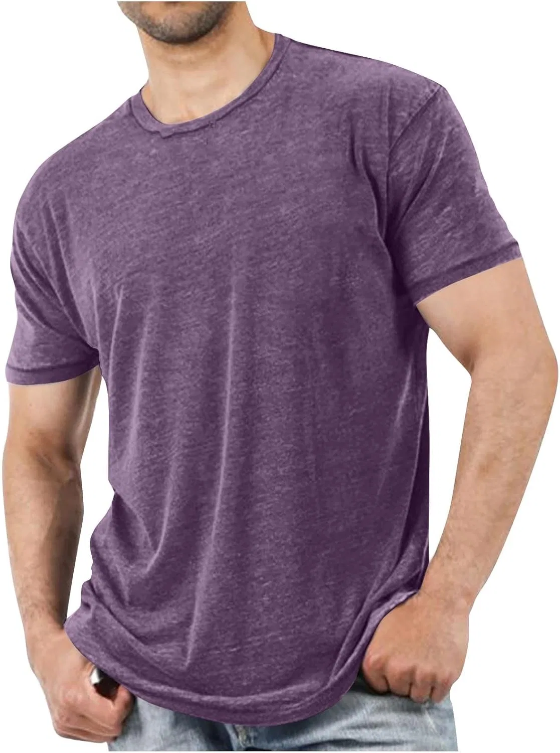 Мужская футболка для бега с коротким рукавом, Purple