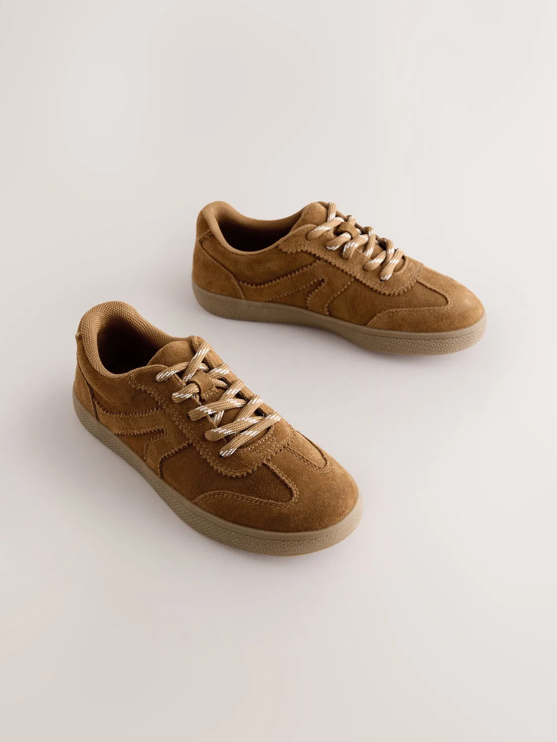 Кроссовки ретро из замши Tan Brown Next