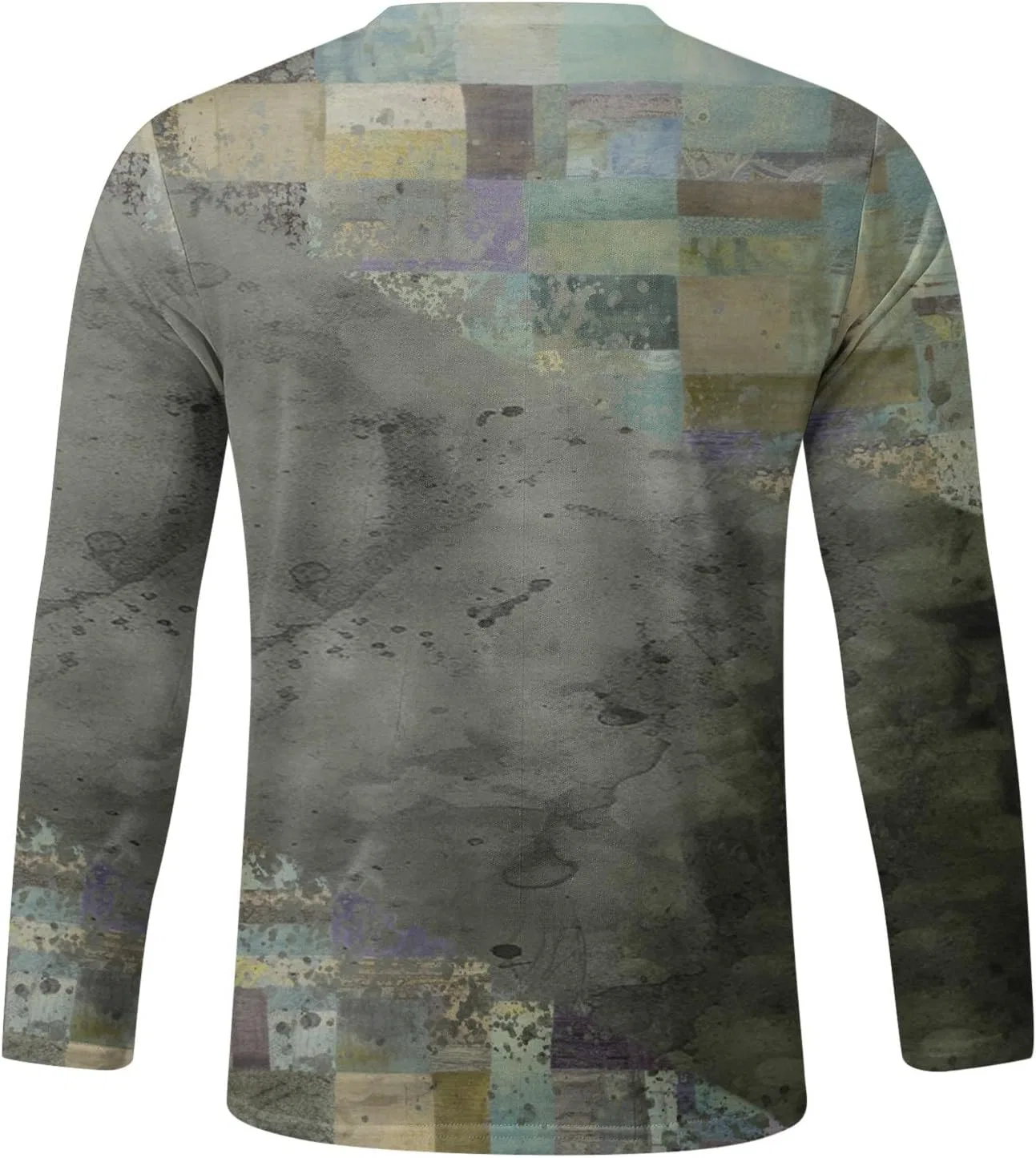 Мужская футболка с вестерн-принтом Long Sleeve Crewneck, Grey — фото 3
