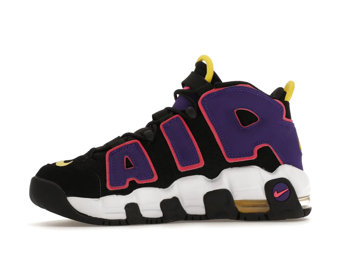 Детские кроссовки для мальчиков с длинным шнурком Nike Air More Uptempo 96 Nike, Black/Multi Color-Court Purple — фото 3