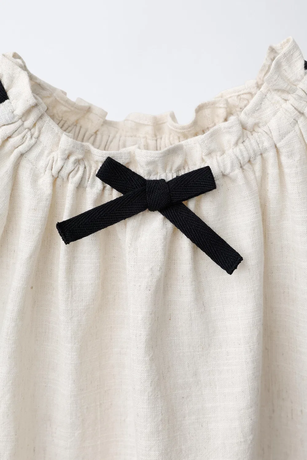 Блузка с вышитым цветочным узором ZARA, Light Beige — фото 3