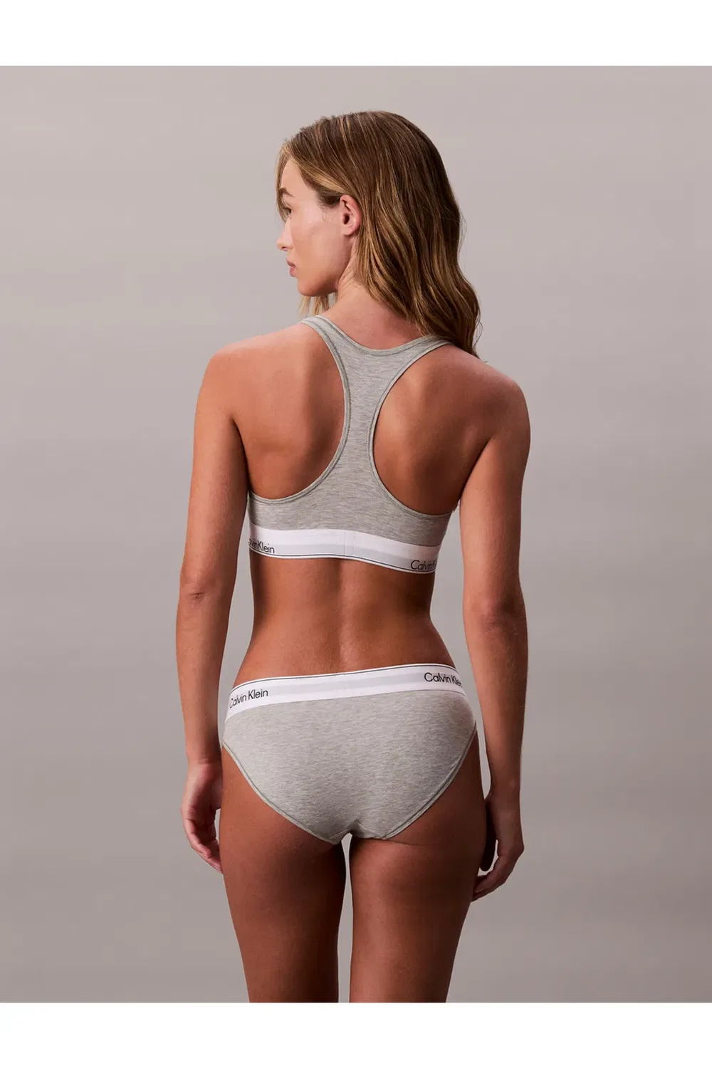 Женский хлопковый бралетт Icon Calvin Klein, Grey Heather — фото 4
