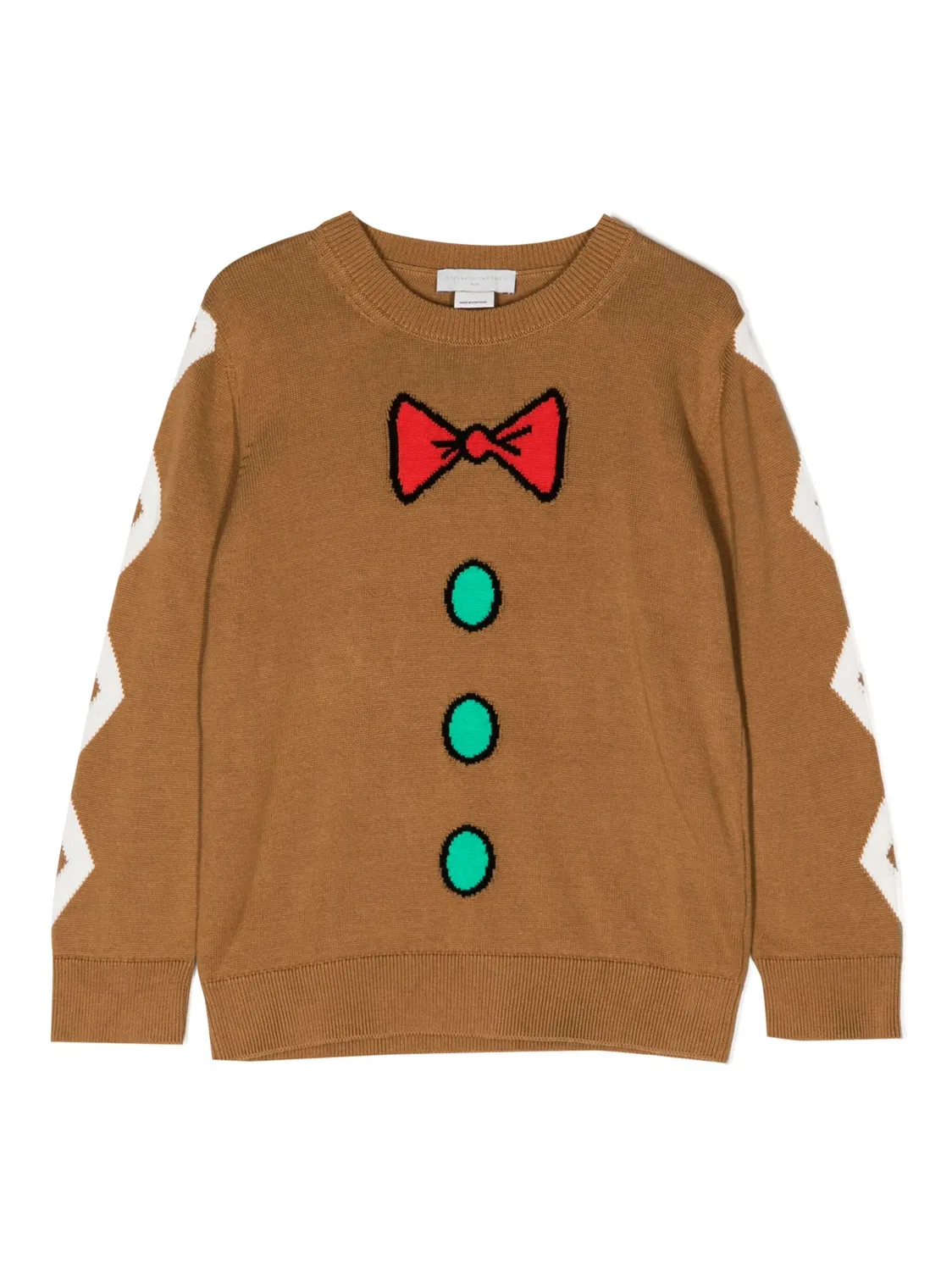 Д jumper из хлопка с интарсией Stella McCartney, коричневый
