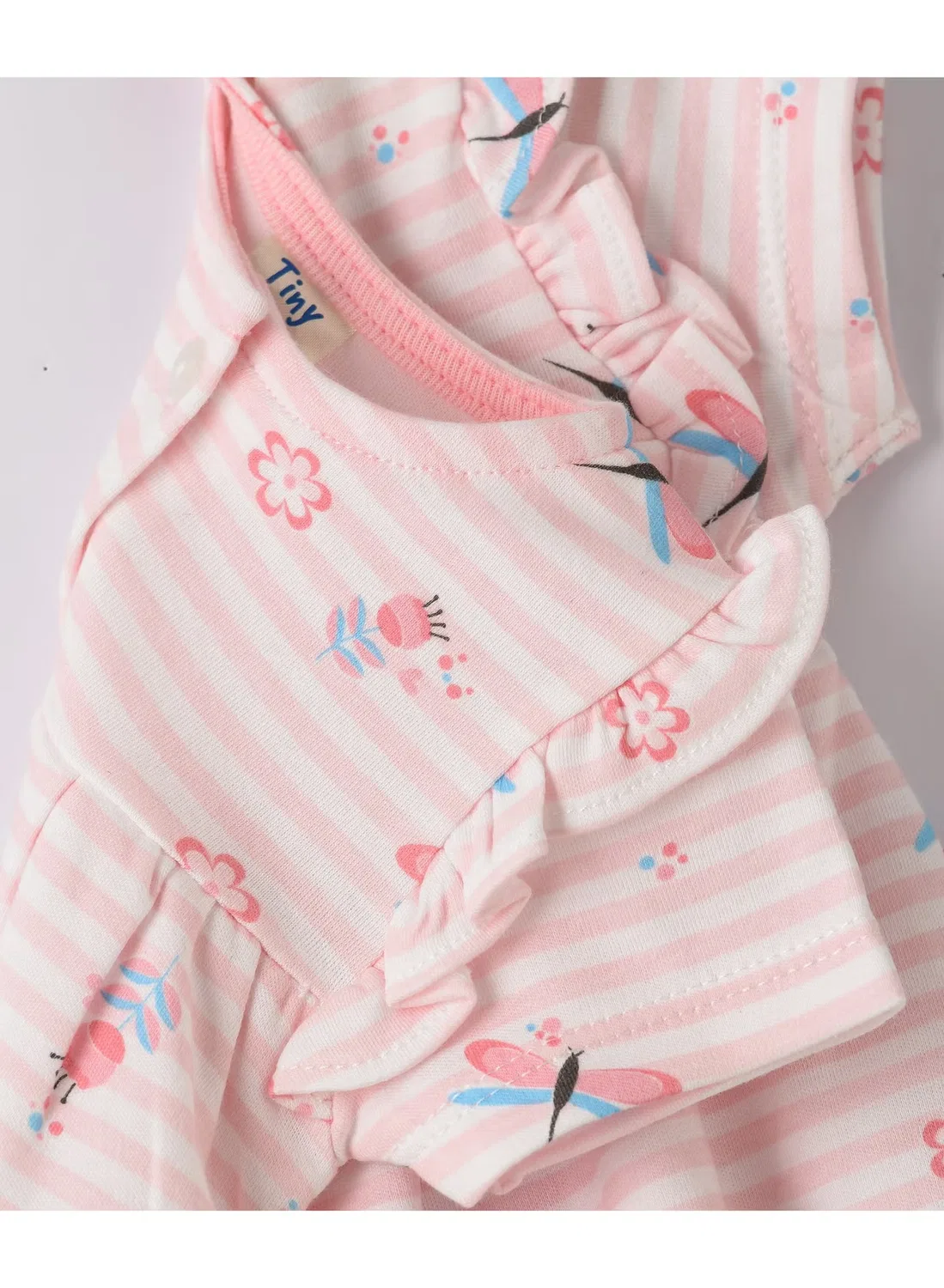 Платье с клепками для малышки Tiny Hug, бело-розовый — фото 4