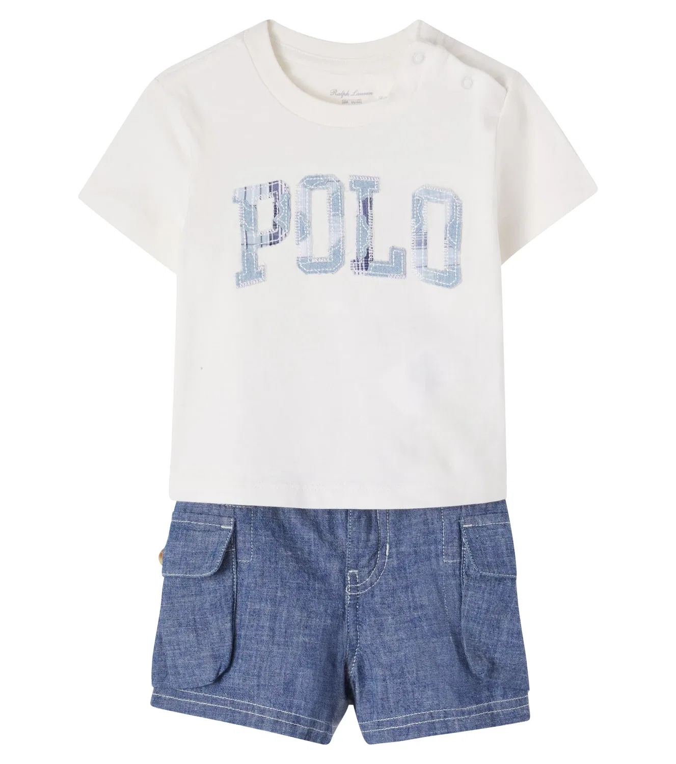 Комплект из футболки с логотипом и шорт для малышей, Polo Ralph Lauren Kids, белый