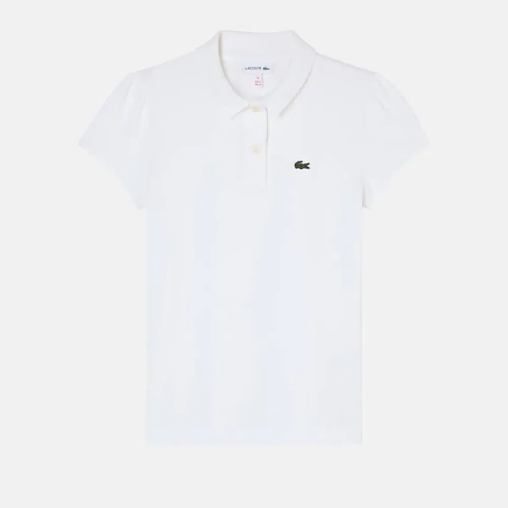 Детское поло для девочек из органического хлопка с коротким рукавом Lacoste kids, White