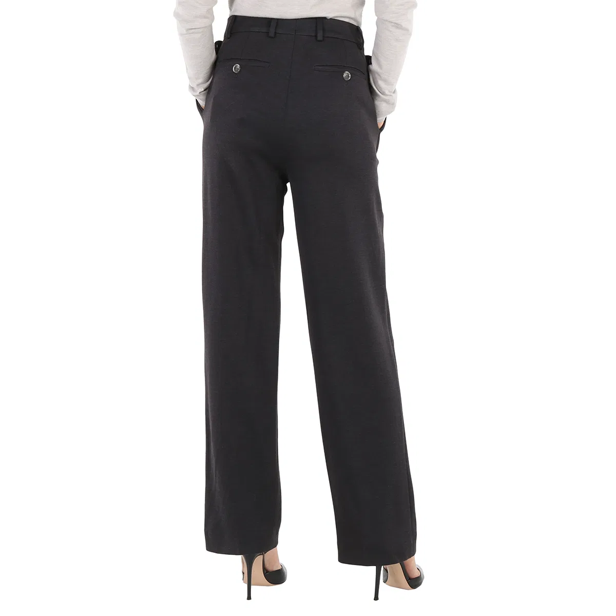 Брюки прямого кроя из кашемира Ladies Charcoal Grey Straight Cashmere Trousers Burberry, Charcoal Grey — фото 4