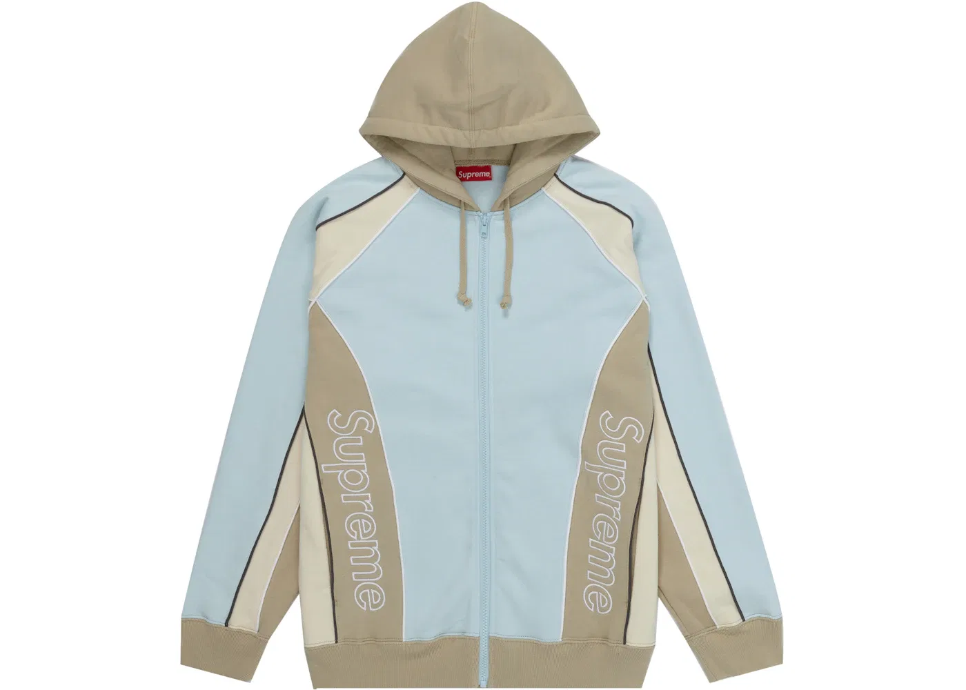 Мужская худи на молнии с принтом Supreme Sweatshirt, Pale Blue