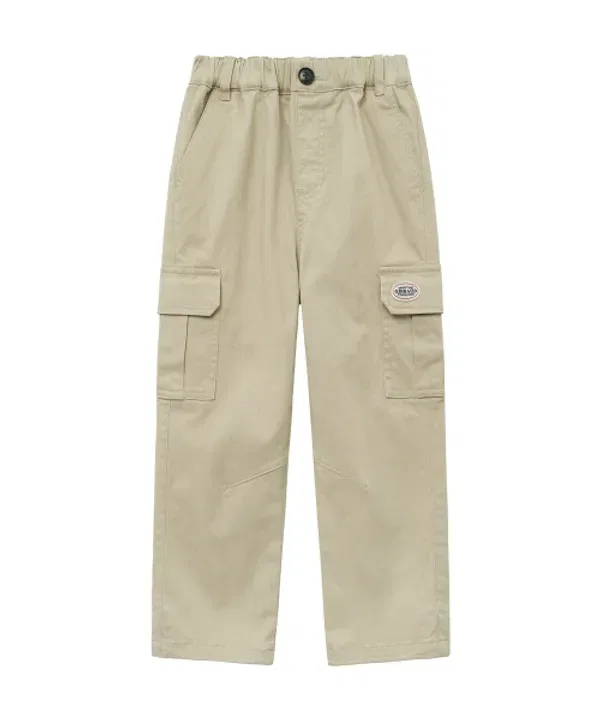 Хлопковые карго брюки Enfant, light beige, Marithé Kids