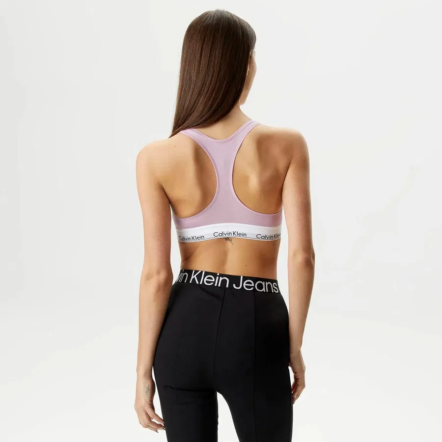 Женский спортивный бюстгальтер без подкладки с моделью Spor Büstiyer Calvin Klein, Сиреневый — фото 2