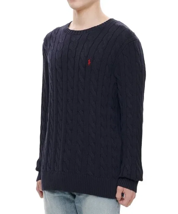Свитер из хлопкового кабельного трикотажа, Polo Ralph Lauren, Navy — фото 4