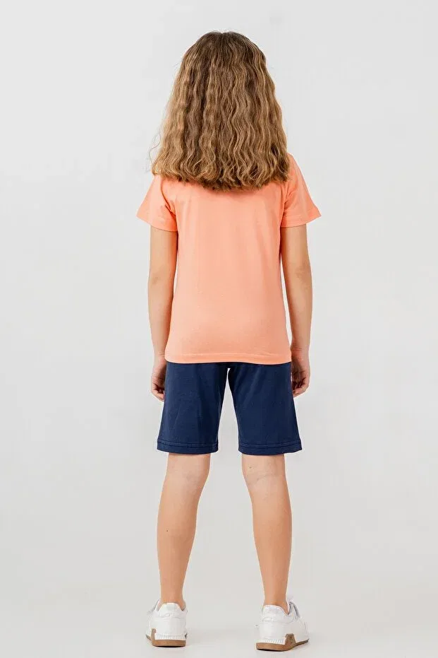 Детская пижама для девочек с коротким рукавом U.S. Polo Assn., Orange — фото 4