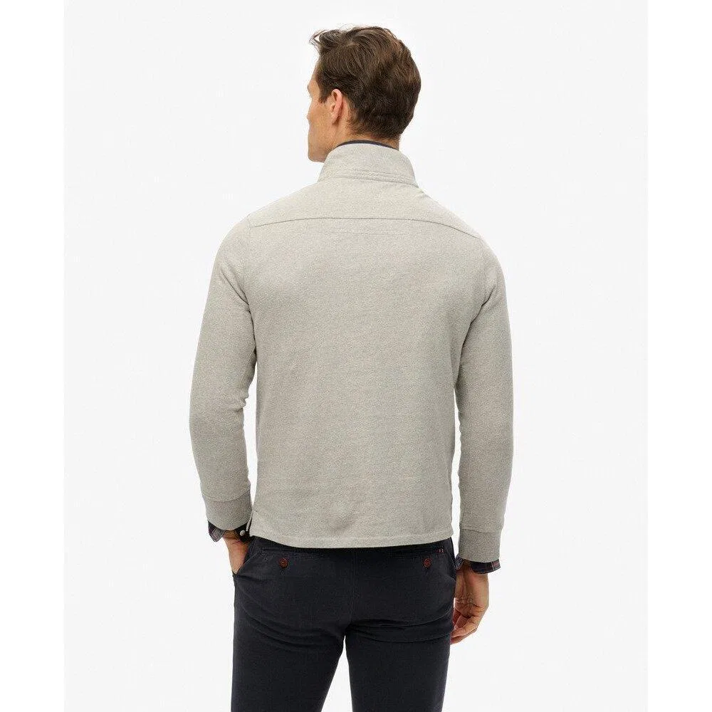 Мужской свитшот с полузамком Superdry Cotton Classics Jersey Henley, Grau / Betongrau — фото 4