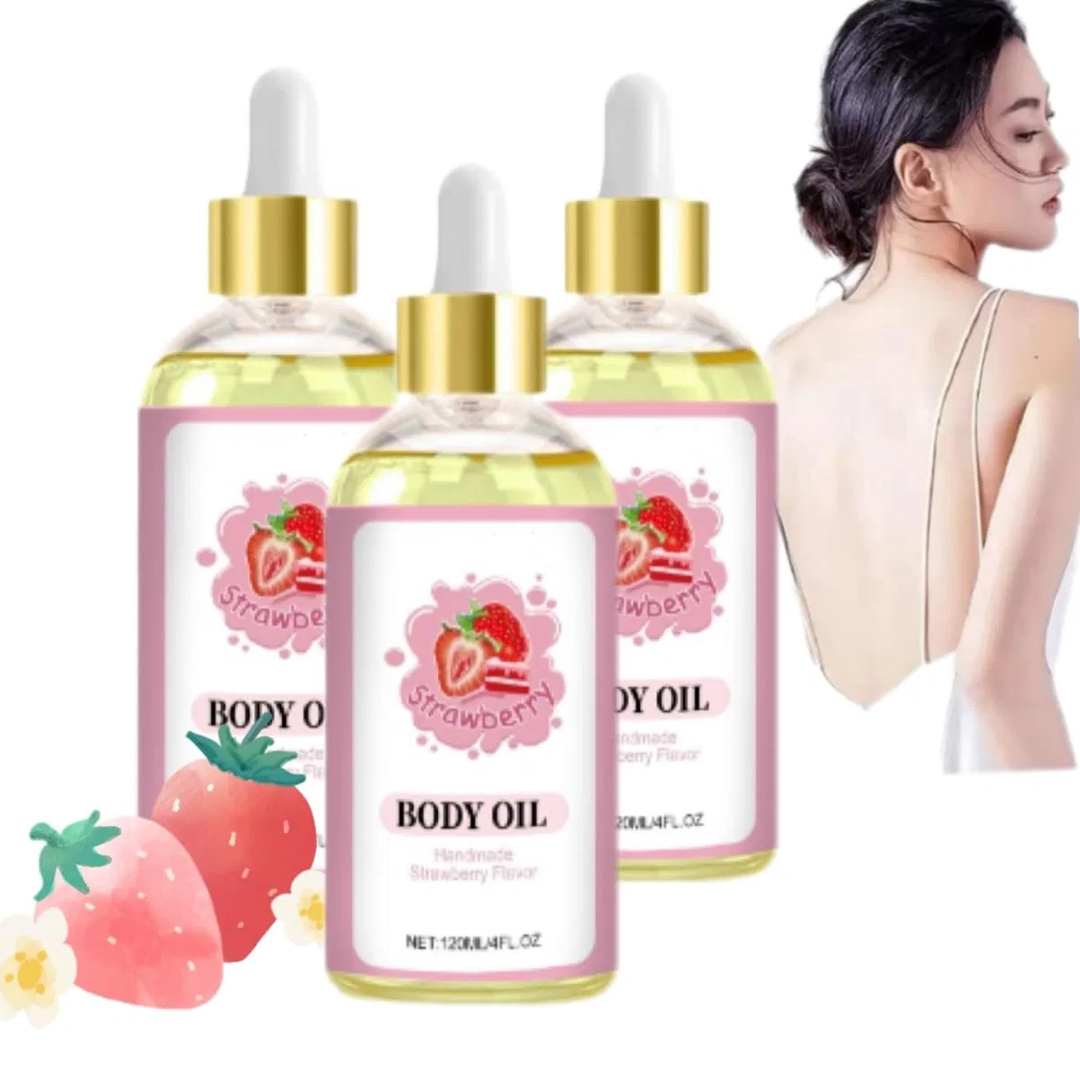 Масло для тела Body Juice Oil, Strawberry, увлажняющее, 120ml, Pack of 3 Generisch