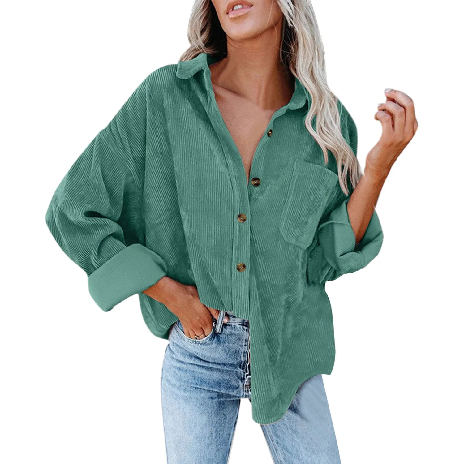 Женское худи с длинным рукавом Oversized Striped, Green Mint
