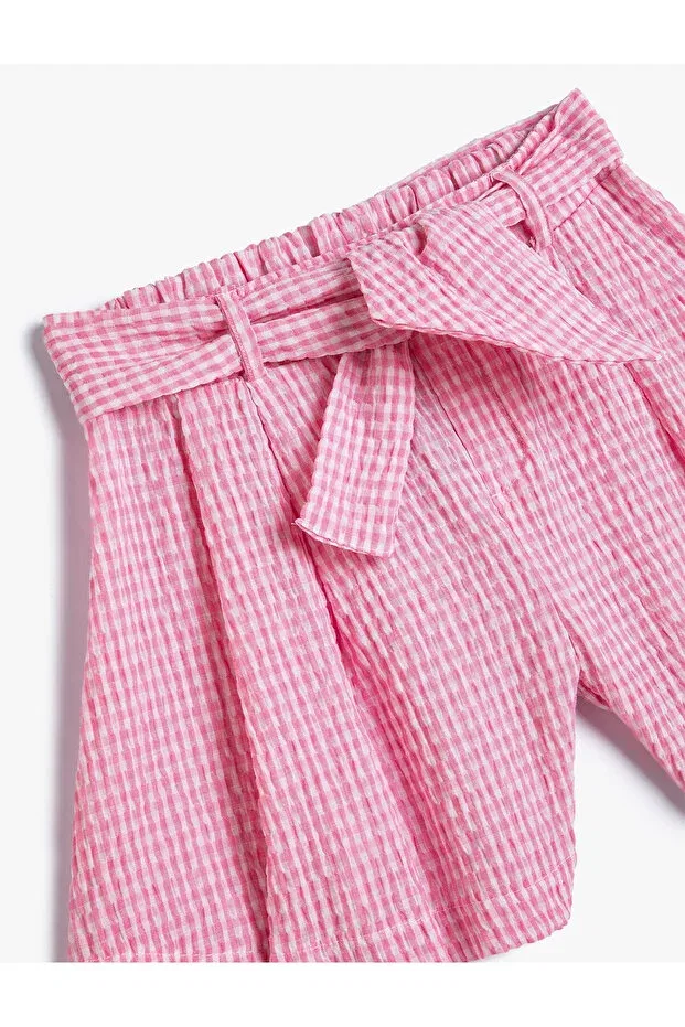 Детские шорты для девочек с завязками Koton, Pink Plaid — фото 3