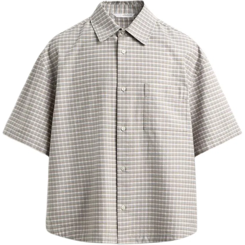 Мужская рубашка с воротником Light Gray ZARA, Светло-серый