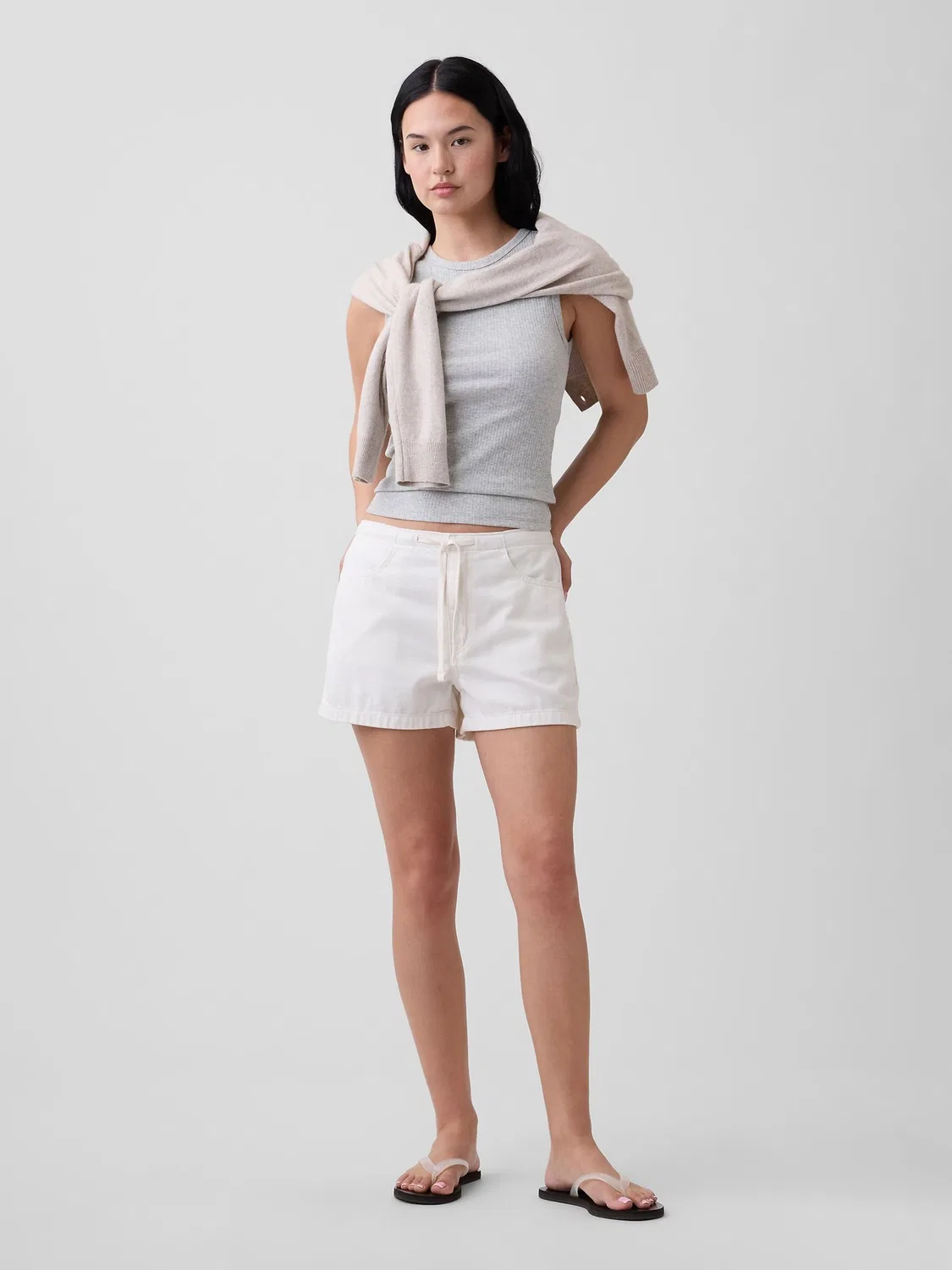 Шорты джинсовые Easy Denim Gap, белые