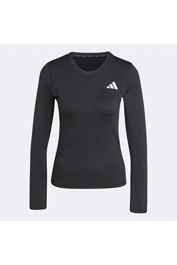 Женская спортивная футболка с длинным рукавом Adidas, Black / White — фото 4