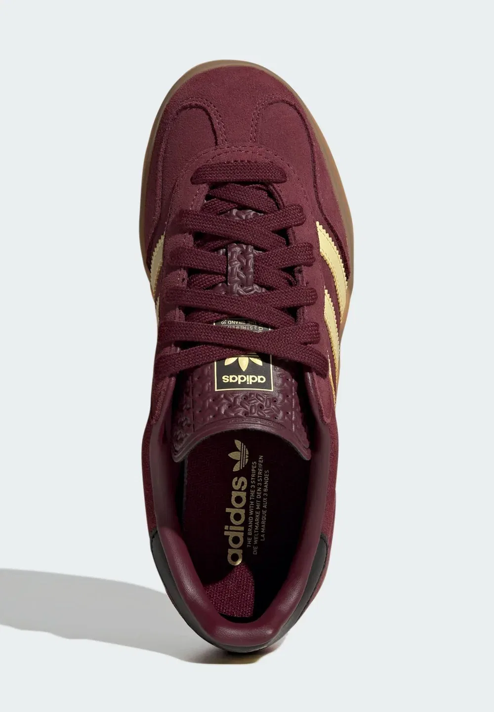 Кроссовки Gazelle indoor j унисекс Adidas Originals, Maroon Almost Yellow Gold Metallic — фото 3