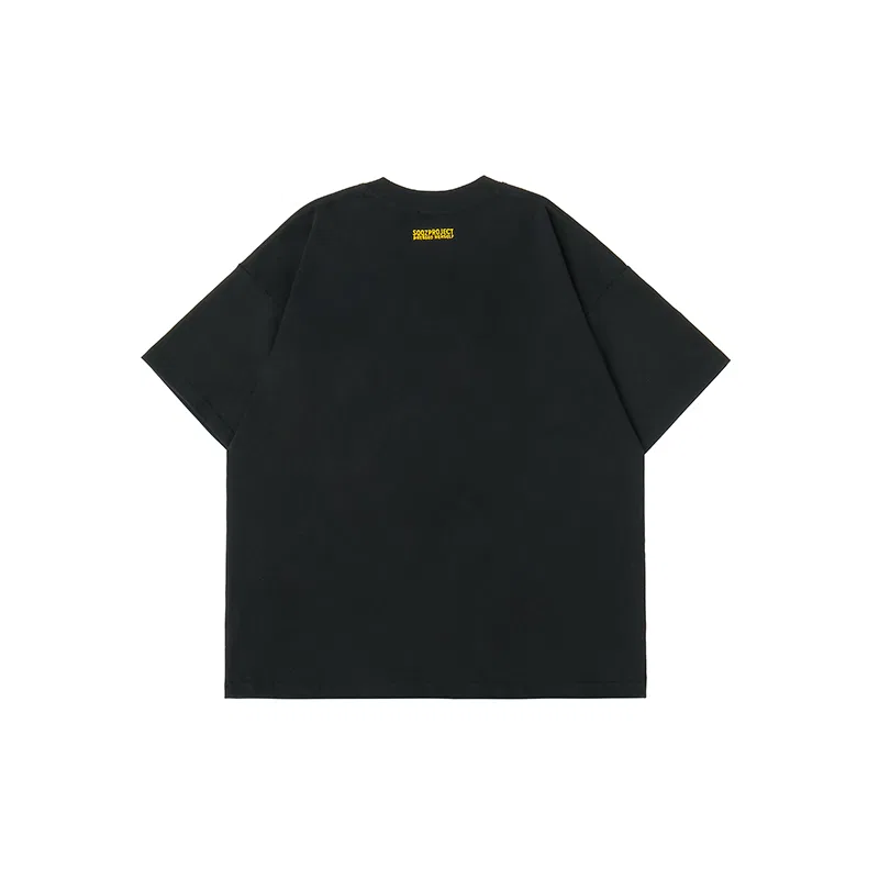 Детская футболка с круглым вырезом и свободным кроем, светло-серая, Heavyweight Crew Neck Loose Fit T Shirt Unisex, SQQZ Project — фото 4