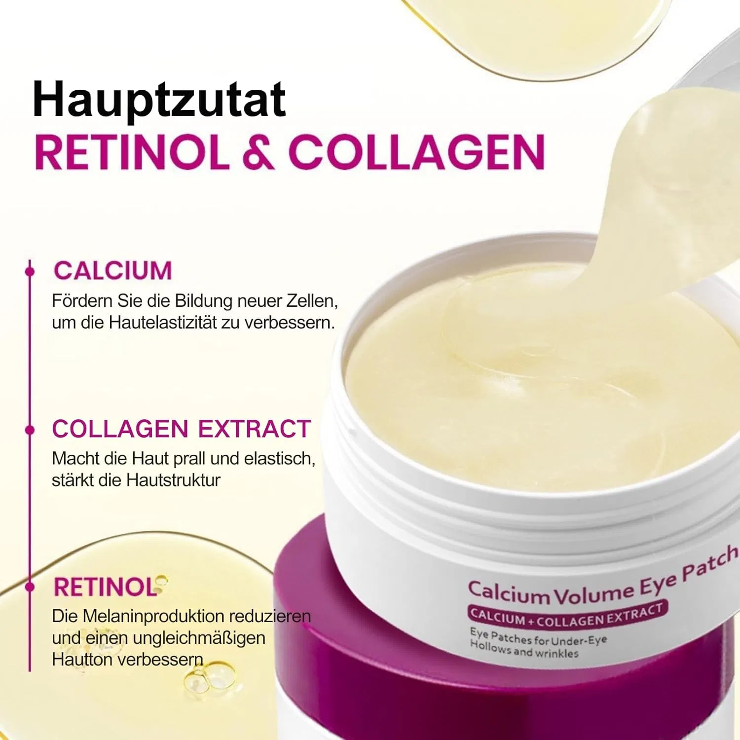 Набор для ухода за кожей вокруг глаз Cemenrete Calcium Volume: патчи и бальзам Ultell — фото 2