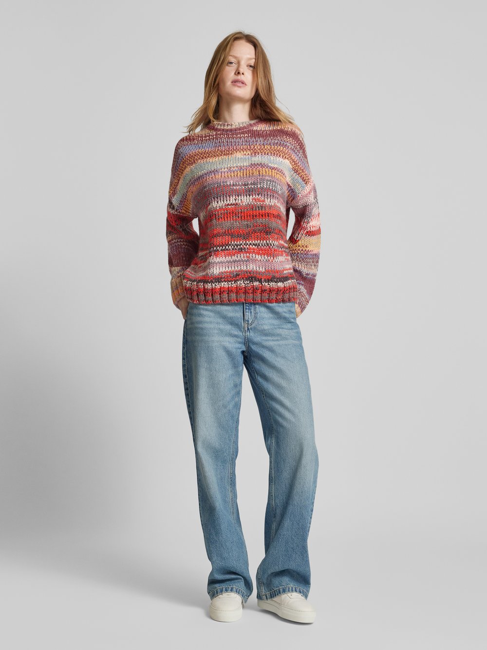 

Вязаный свитер оверсайз с ребристыми манжетами Jake*s Casual, экрю
