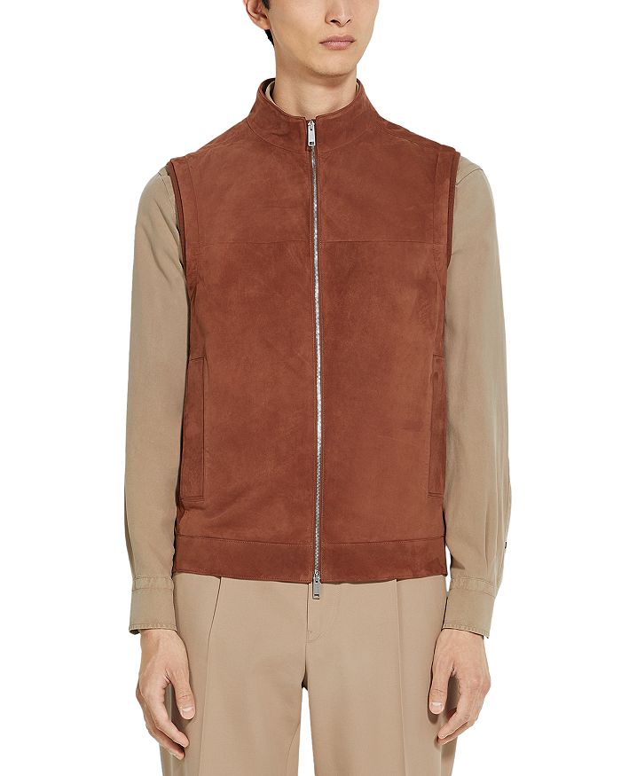 

Кожаный жилет ZEGNA, красный