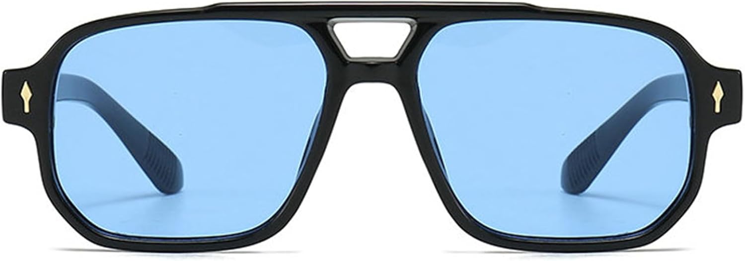 

Солнцезащитные очки Helena Retro Square Pilot для женщин и мужчин, с двойным лучом, в стиле 70-х, увеличенного размера, винтажные, прямоугольные, с защитой от УФ-излучения UV400, C2