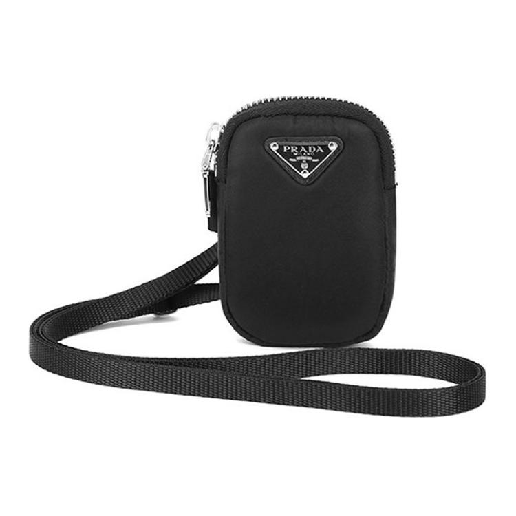 

PRADA Нейлоновая тканевая браслетная сумка Монетница Кроссбод сумка Женская плечевая сумка черная