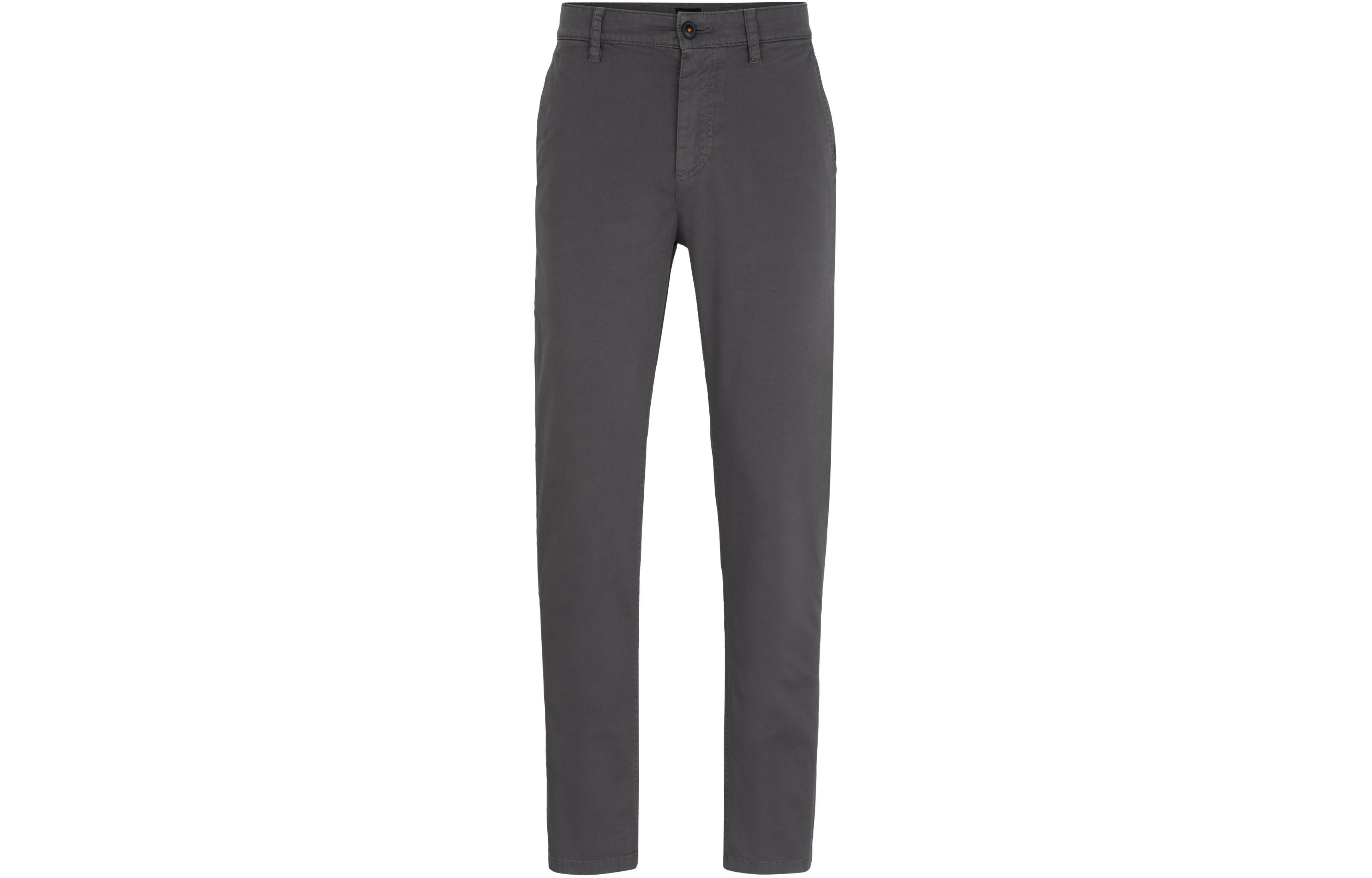 

Суженные чинос из стрейч-сатина мужские серые HUGO BOSS, серый