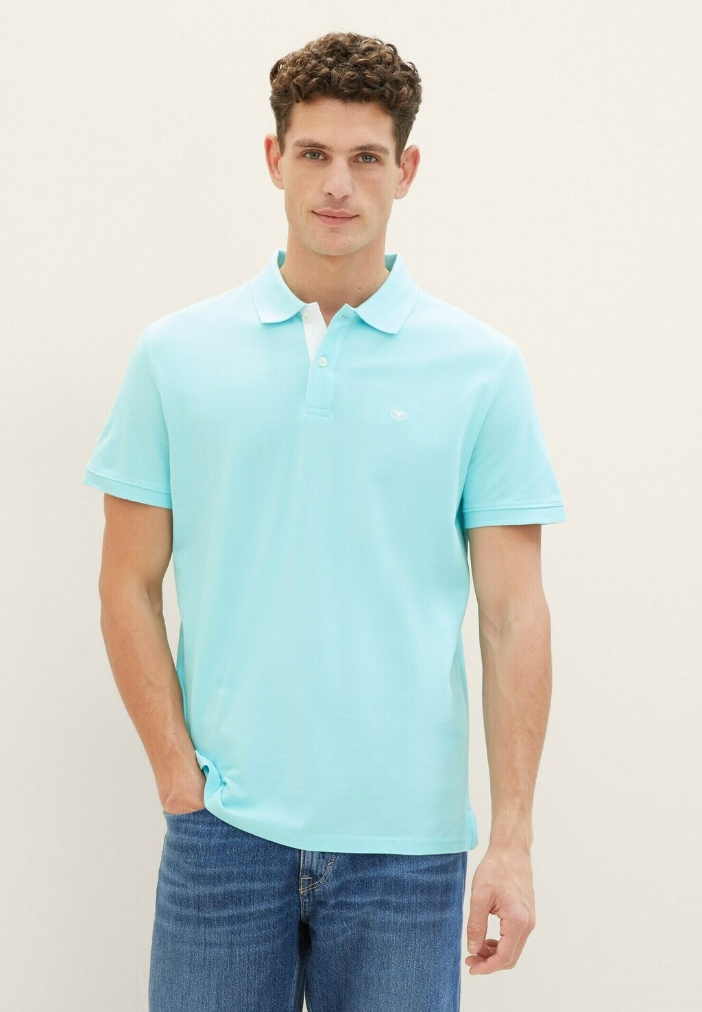 

Рубашка-поло TOM TAILOR, цвет caribbean turquoise